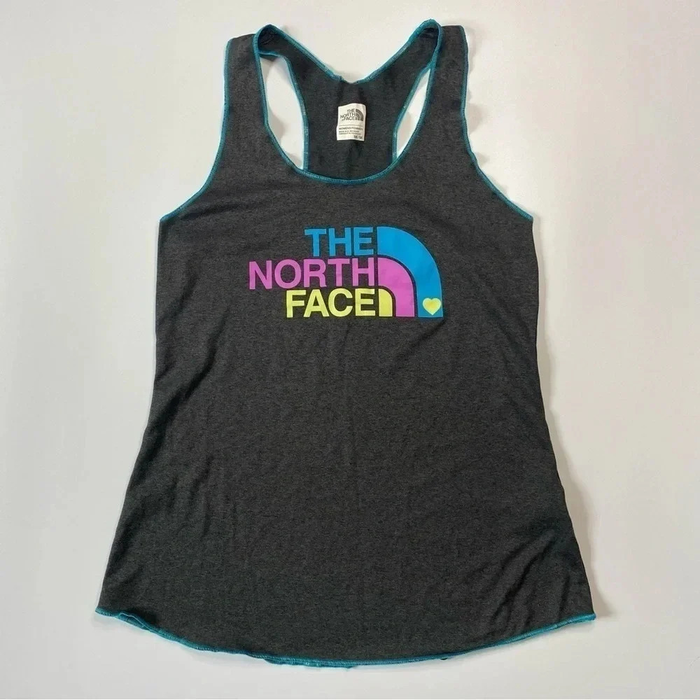 The North Face Gray Tank Top with Blue Trim